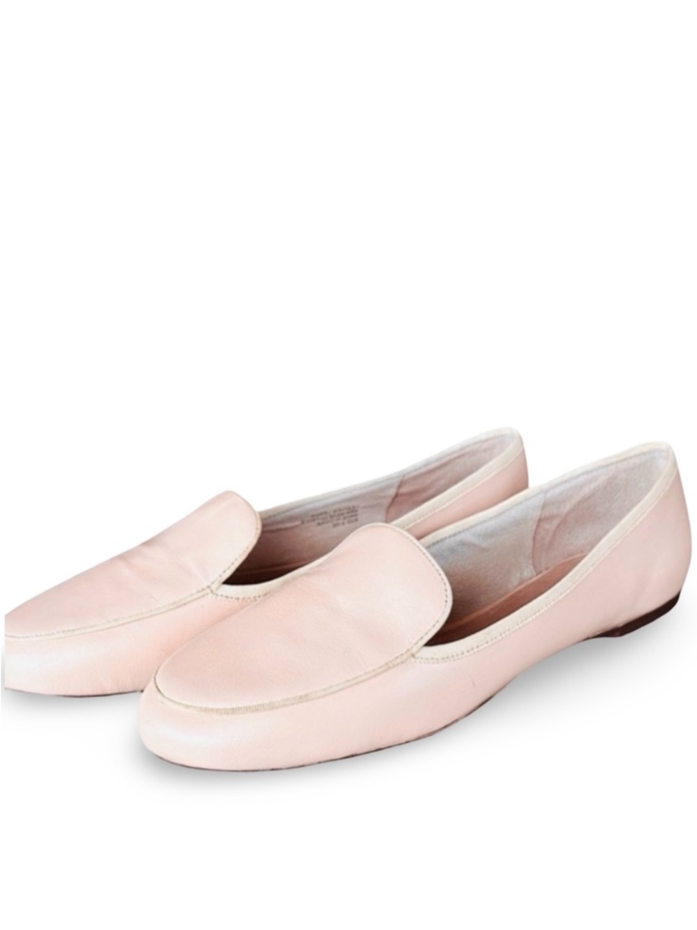 Leather Nude Beige Blush Pink Slip On Flats Loafers by Firth Size 8.5